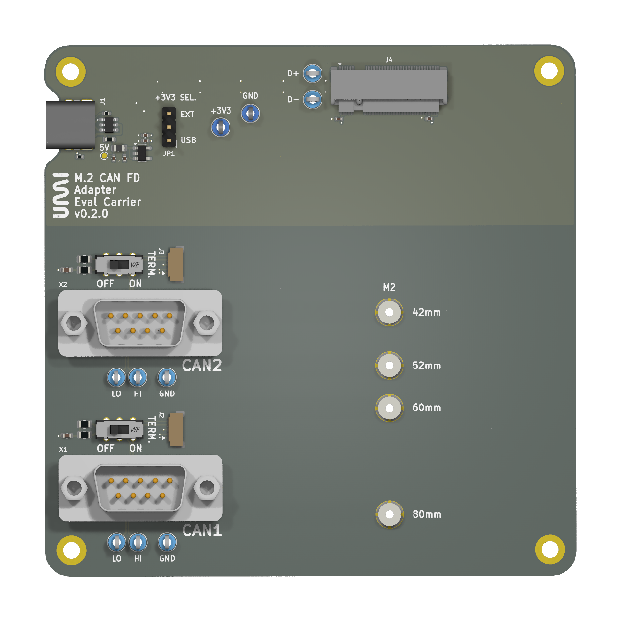 Top view of board